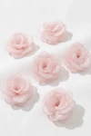 set 6 agrafe organza roz fetițe, accesorii păr Împărtășanie
