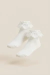 șosete formale fete alb, look Botez festiv