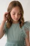 Rochie elegantă mentă pentru serbare de sfârșit de an