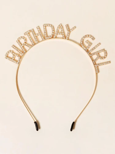 Banda de păr birthday girl aurie