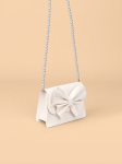 geantă fetițe, geantă elegantă copii, geantă cu fundiță, geantă albă fetițe, accesorii copii, geantă ocazii speciale, geantă material piele, cadou fetițe