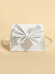 geantă fetițe, geantă elegantă copii, geantă cu fundiță, geantă albă fetițe, accesorii copii, geantă ocazii speciale, geantă material piele, cadou fetițe