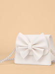 geantă fetițe, geantă elegantă copii, geantă cu fundiță, geantă albă fetițe, accesorii copii, geantă ocazii speciale, geantă material piele, cadou fetițe
