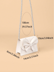geantă fetițe, geantă elegantă copii, geantă cu fundiță, geantă albă fetițe, accesorii copii, geantă ocazii speciale, geantă material piele, cadou fetițe