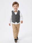 costum băieți elegant, costum copii ocazii speciale, set haine băiat botez, costum copii nuntă, vestă papion băiat, îmbrăcăminte festivă copii